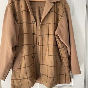 Plaid Tan Women's Jacket Ralph Lauren Xl 14 read description